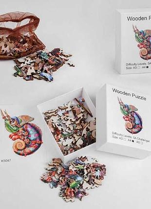 Пазл дерев'яний хамелеон к5047/b36699 wooden puzzle
