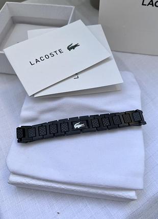 Чоловічий браслет lacoste — нержавіюча сталь 316l, чорний колір, регульований розмір, стильний дизайн