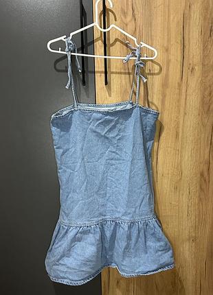 💙 джинсовий сарафан bershka