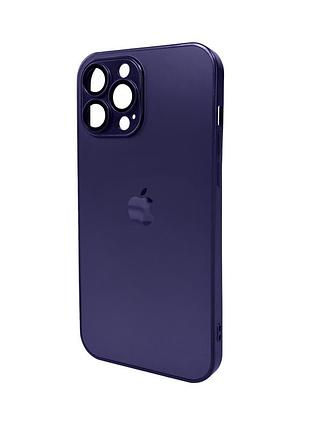 Чохол-накладка ag glass matt frame color logo для apple iphone 13 pro max глибокий фіолетовий