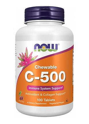 Вітамін c, now foods, 100 таблеток, для щоденного раціону.