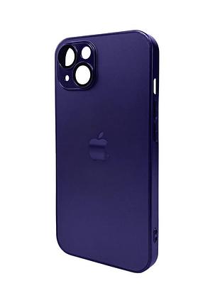Чохол-накладка ag glass matt frame color logo для apple iphone 12 глибокий фіолетовий