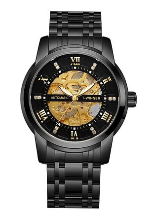 Чоловічий наручний годинник winner triumph механічний, мінеральне скло.