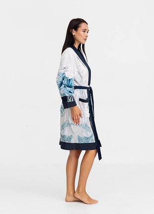 Халат женский из плюшевого велюра эксклюзивный flower 18292 2xl-3xl