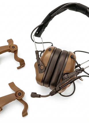 Активні навушники earmor m32x plus з мікрофоном coyote brown (2 види кріплень)