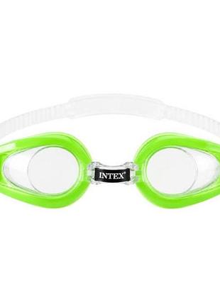 Очки для плавания детские защитные регулируемые intex 55602 зеленые