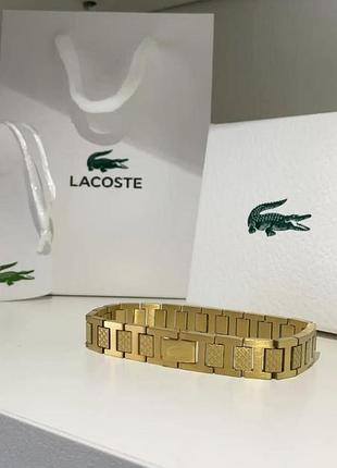 Чоловічий браслет lacoste — нержавіюча сталь 316l, золотистий колір, регульований розмір