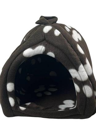 М'який будиночок pet hut для собак та котів коричневий