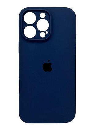 Чохол-накладка silicone full aa camera protect для apple iphone 16 pro темно-синій