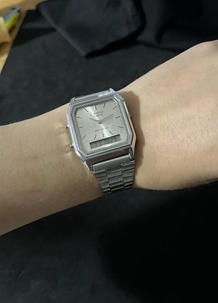 Женские часы casio aq-230a – серебристый корпус, классический элегантный дизайн
