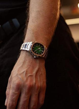 Часы poedagar nautilus silver/green - серебристый корпус, зеленый циферблат