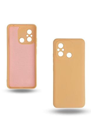 Чохол-накладка bizon android захист камери для xiaomi redmi 12c pink пісочний бежевий