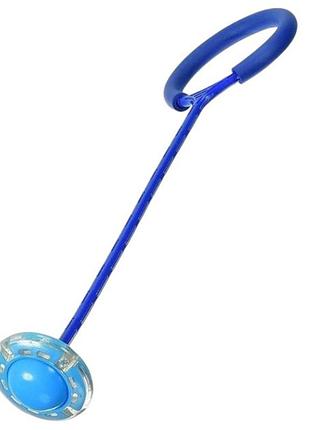 Скакалка на одну ногу со светящимся роликом (нейроскакалка) sunroz с led синий