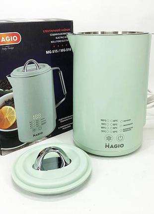 Мощный бытовой электрочайник magio mg-515 1.5л 1500вт, электрический чайник с индикацией включения ne-95