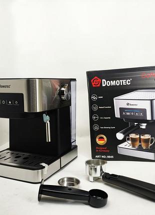 Кофеварка на роботу в офис для кофейни domotec ms-136 850вт 15бар, рожковая кофеварка 15 бар sw-89