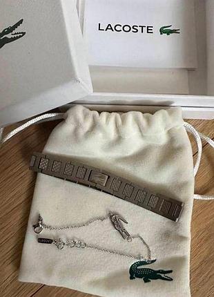 Парні браслети lacoste — чоловічий та жіночий браслет для закоханих, комплект для пари