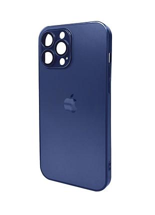 Чохол-накладка ag glass matt frame color logo для apple iphone 13 pro max синій (kmagmattframeip13pmblue)