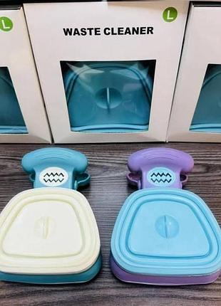 Поводок для собак + совок для уборки с пакетами pet toilet and1493 голубой с белым