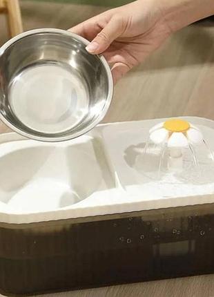 Миска и поилка для кормления домашних животных белая