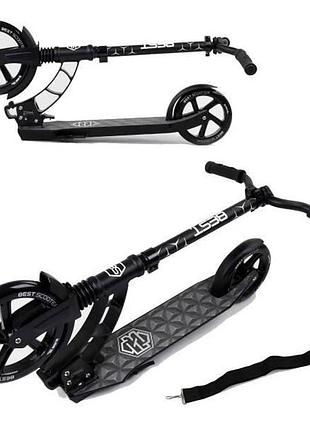 Самокат двухколесный 2 амортизатора колеса 20см 47351 best scooter черный
