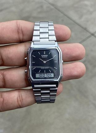 Casio aq-230 – мужские аналогово-цифровые часы, кварцевый механизм, классический дизайн