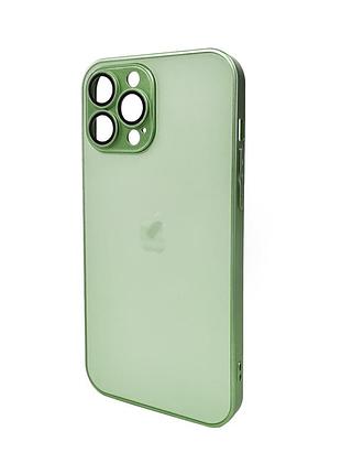 Чохол-накладка ag glass matt frame color logo для apple iphone 13 pro max світло-зелений
