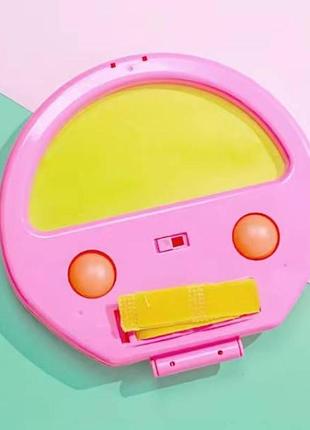 Игра воздушный теннис игровой набор для одного 1 ракетка и 2 шарика розовый