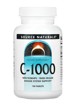 Витамин c, source naturals, 1000 мг, 100 таблеток, для ежедневного рациона.