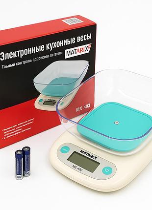 Весы кухонные со съемной чашей matarix mx-403 7кг, кухонные весы со съемной вместительной чашей mr-45