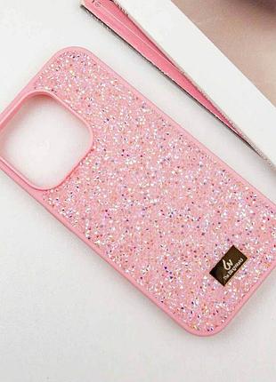 Чохол-накладка bling world rock diamond для iphone 16 pro max рожевий