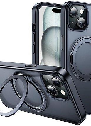 Чохол-накладка hoco stand для iphone 15 plus чорний