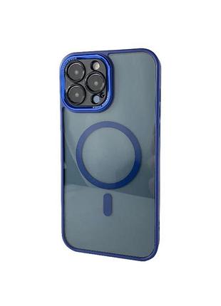 Чохол-накладка case lab clear color захист камери для iphone 14 pro темно-синій