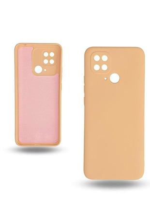Чохол-накладка bizon android захист камери для xiaomi redmi 10c pink пісочний бежевий