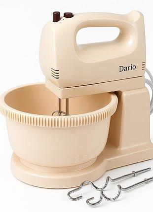 Ручной миксер с насадками dario dm3010b 300вт, миксер для замешивания теста ручной ft-93