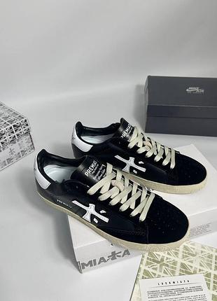 Кроссовки premiata steven black leather — черные кожаные стильные кроссовки premiata steven, размеры 36–45 42, 41