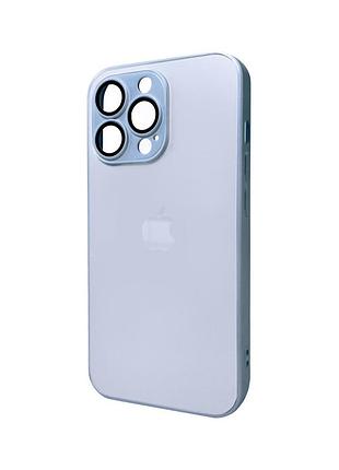 Чохол-накладка ag glass matt frame color logo для apple iphone 12 pro синій