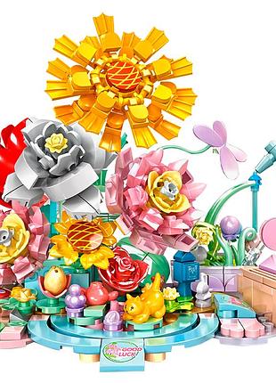 Конструктор 3d волшебная полянка flow 0292 628 деталей flow 0292