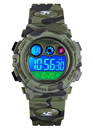 Чоловічий наручний годинник skmei kids kamogreen кварцовий, водостійкий.