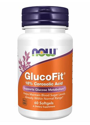 Glucofit® now foods для поддержки метаболизма глюкозы, 60 softgels (до 01.27)