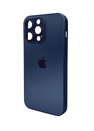 Чохол-накладка ag glass matt frame color logo для apple iphone 15 pro max синій