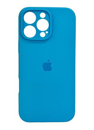 Чохол-накладка silicone full aa camera protect для apple iphone 16 pro блакитний