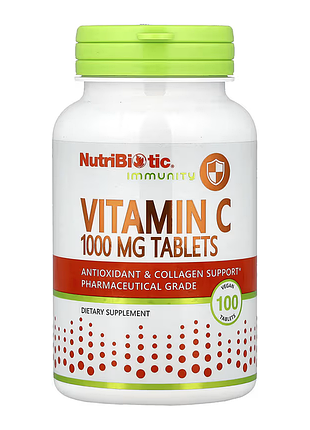 Витамин с, nutribiotic, 1000 мг, 100 таблеток, для ежедневного рациона.
