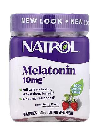 Мелатонин, natrol, 10 мг, 90 жевательных пастилок, для ежедневного рациона.