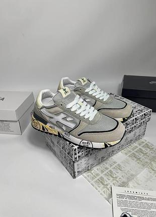 Росівки premiata mick light grey світло-сірі преміата мік сітка стильні кросівки 36–45