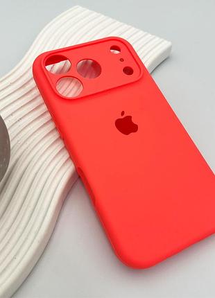 Чохол-накладка silicone full aa camera protect для apple iphone 17 pro max peach помаранчевий 4