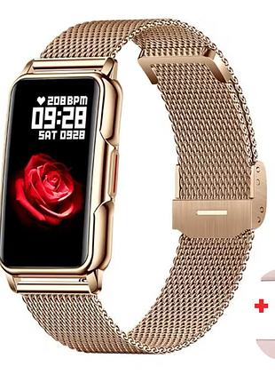 Жіночий смартгодинник uwatch mioband nano+ gold 2 ремінці.