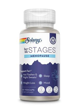 Комплекс solaray women's health menopause для поддержки самочувствия в период менопаузы, 60 растительных капсул