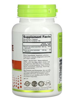 Аскорбат натрия, nutribiotic, 100 капсул, для ежедневного рациона. 2