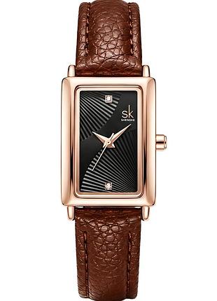 Жіночий наручний годинник shengke victoria leather classic кварцовий, 2 ремінці.