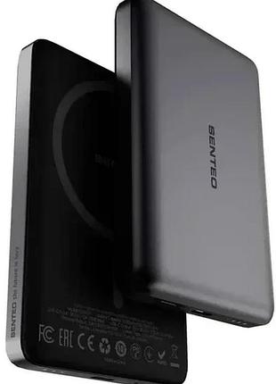 Power bank senteo q max 1 charger aluminium 10000 ма·год 15 w сірий